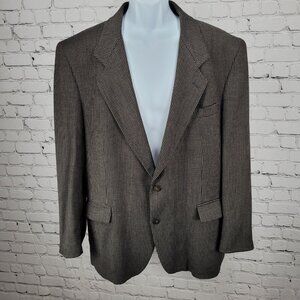 Pierre Balmain Paris Brown 2 Button Ventless Notch Blazer Sport Coat USA 45